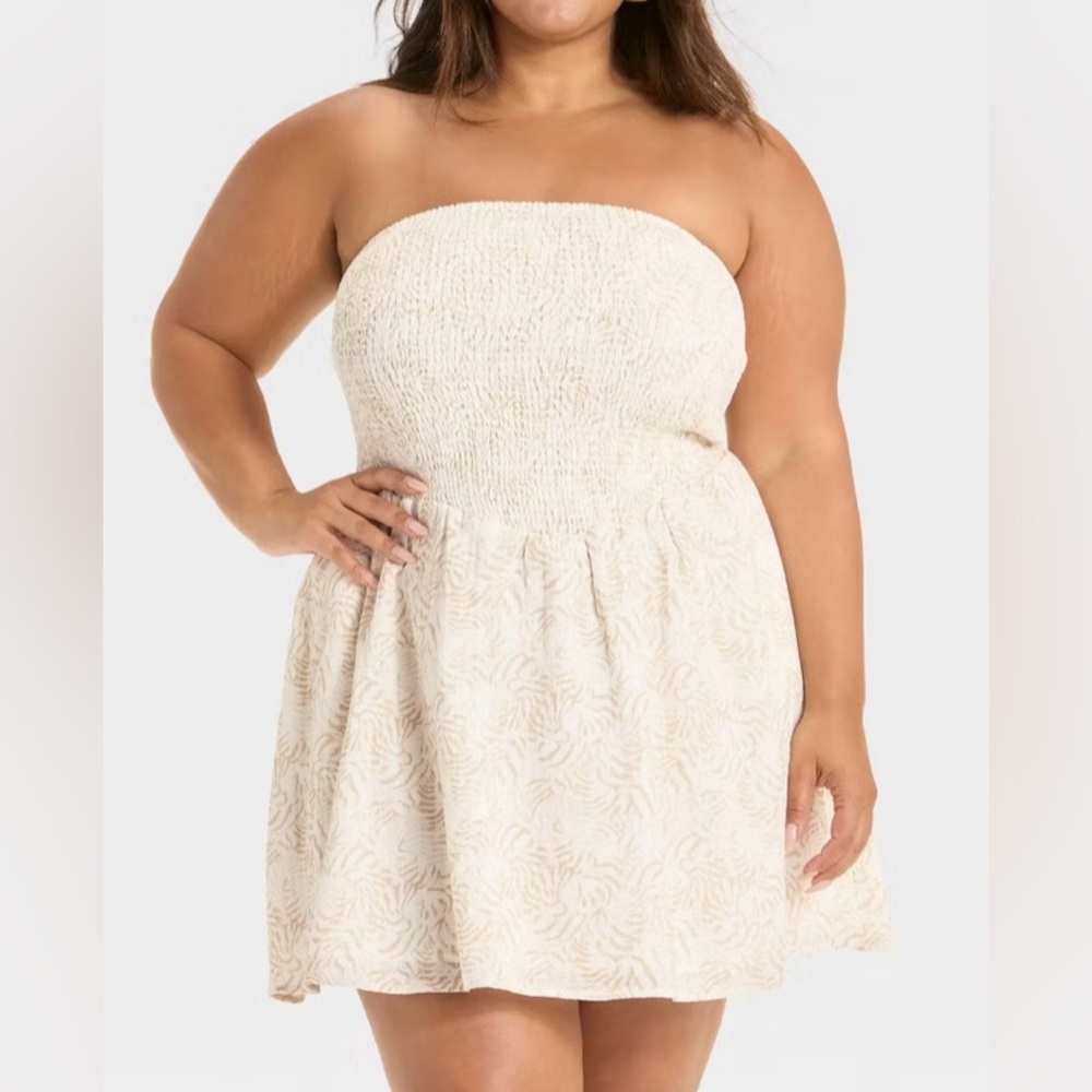 a new day Cream Strapless Dress